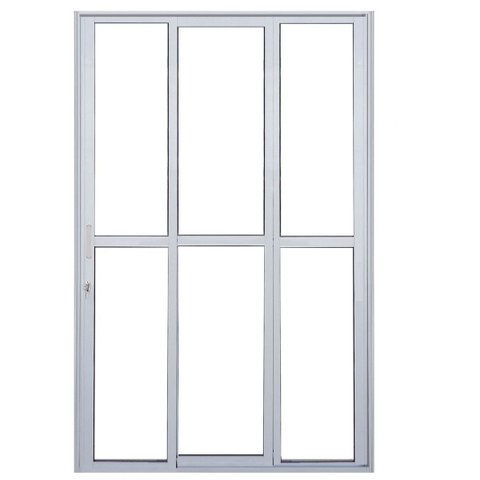 Porta Sacada 3 Folhas Alumínio Branco Linha 25:210 x 150