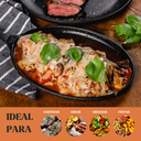 Ver imagem 3 de Chapa Oval Ferro Fundido 25x18x2cm 0,3l Cabo Panela Mineira
