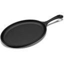 Ver imagem 1 de Chapa Oval Ferro Fundido 25x18x2cm 0,3l Cabo Panela Mineira