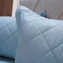 Ver imagem 2 de Kit Colcha Casal 200 Fios Lisa 100% Algodão 220x240cm Bruma Azul