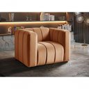Ver imagem 2 de Poltrona Mona Veludo Encosto Alto Confortável Terracota 400 Bella Decor