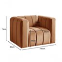 Ver imagem 3 de Poltrona Mona Veludo Encosto Alto Confortável Terracota 400 Bella Decor