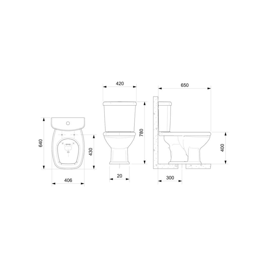 Vaso Bacia Sanitária Fit Plus C/ Kit Cx Acoplada Pg - Celite - 2