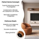 Ver imagem 2 de Conjunto Sala Painel Tv 70" Concept + 2 Poltronas Eloah Base Giratória Bouclé Italiano Terracota
