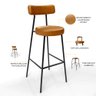 Banqueta Alta Bar Cozinha Sala De Jantar Estrutura Em Aço Milão F01 Couríssimo Whisky - Lyam - 4