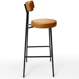 Banqueta Alta Bar Cozinha Sala De Jantar Estrutura Em Aço Milão F01 Couríssimo Whisky - Lyam - 6