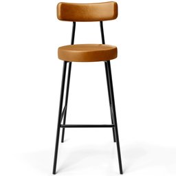 Banqueta Alta Bar Cozinha Sala De Jantar Estrutura Em Aço Milão F01 Couríssimo Whisky - Lyam - 3