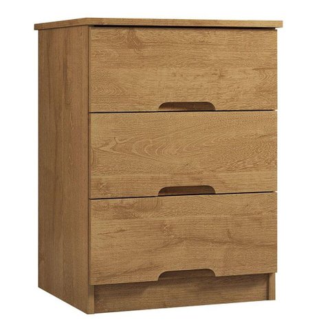 Mesa de Cabeceira 3 Gavetas Londres Europa Móveis - Amendoa Europa Made Marcs