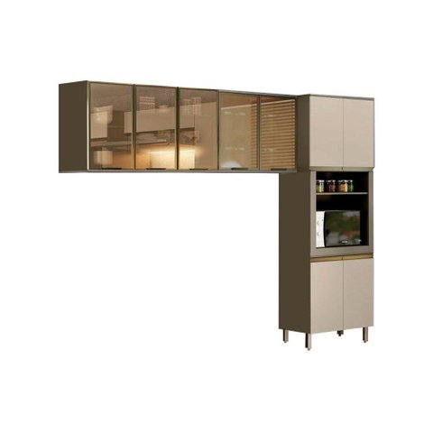 Kit de Cozinha 3 Peças Connect (2armários+1 Paneleiro) Cpt15 Duna/cristal - Henn