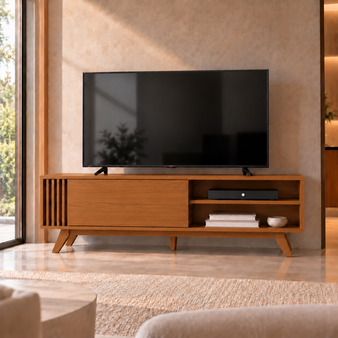 Rack para TV até 60 Polegadas 1 Porta Otawa Freijó 160cm