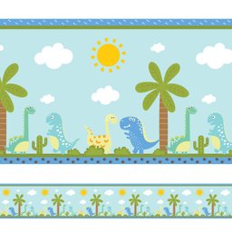 Faixa Decorativa Adesiva Infantil Dinossauro Baby 10mx10cm - 1