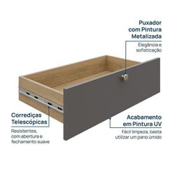 Rack para TV até 75 Polegas Modular 3 Módulos 4 Portas 2 Gavetas Frame CabeCasa MadeiraMadeira - 6