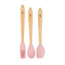 Ver imagem 1 de Conjunto Lyor 3 Utensilios Silicone com Cabo de Bambu Rosa