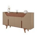 Ver imagem 2 de Aparador Danúbio com 4 Portas, 2 Gavetas e Pés de Madeira