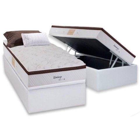 Cama Box Baú Solteiro: Colchão Molas Masterpocket Ensacadas Herval Maxspring Edimburgo + Base Crc