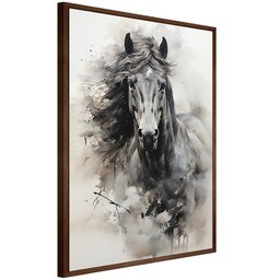 Quadro Decorativo Cavalo Aquarela Moldura Cx Alta 100x66 Arte na Arte Moldura Madeira - 7