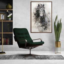 Quadro Decorativo Cavalo Aquarela Moldura Cx Alta 100x66 Arte na Arte Moldura Madeira - 4