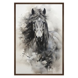 Quadro Decorativo Cavalo Aquarela Moldura Cx Alta 100x66 Arte na Arte Moldura Madeira