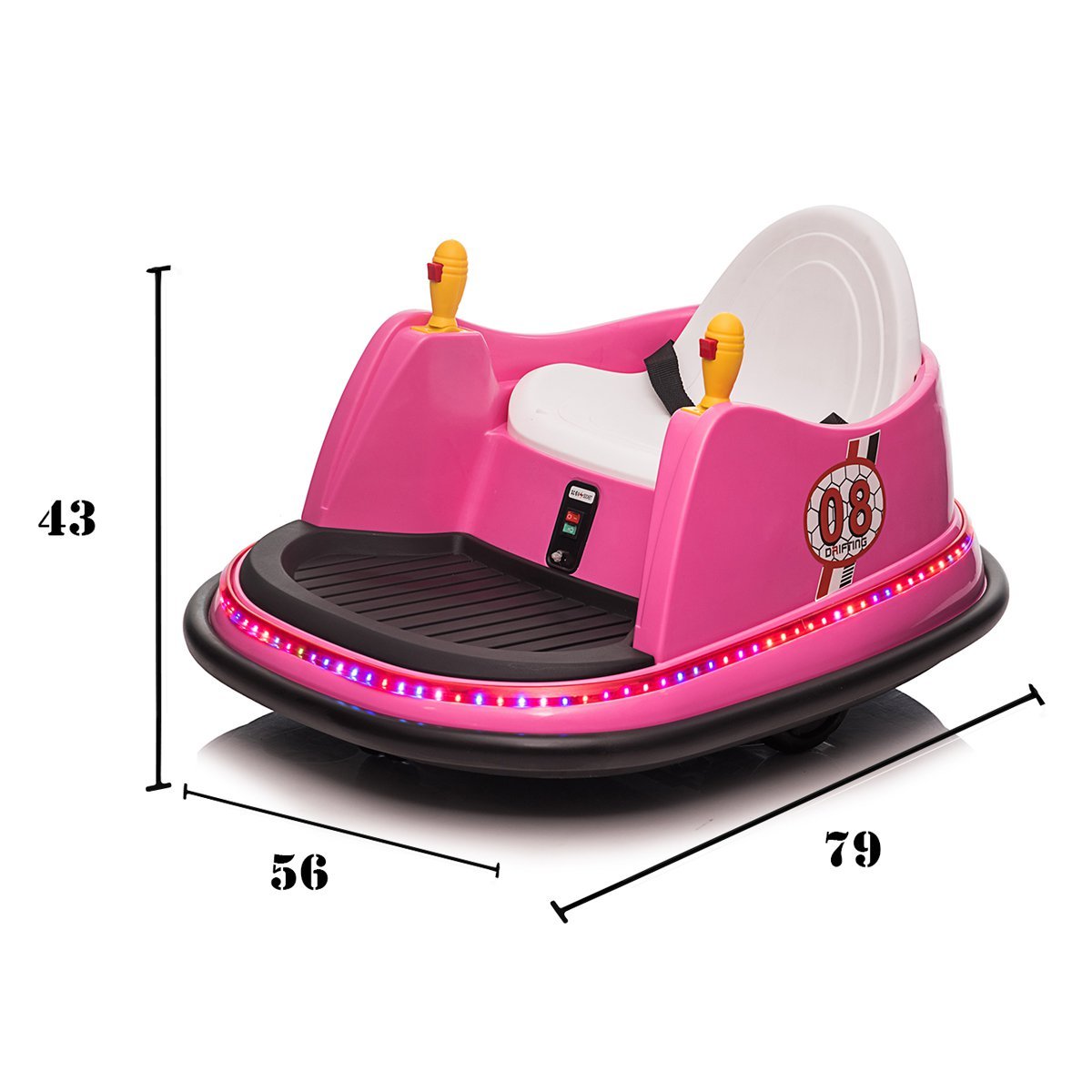 Mini Carrinho Carro Bate Bate Infantil Elétrico 12V Baby Style Rosa - 6