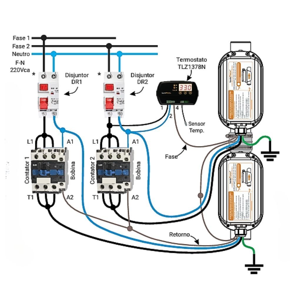 Aquecedor Elétrico de Passagem 20kw para Piscinas até 40 Mil Litros com Controlador de Temperatura - 6