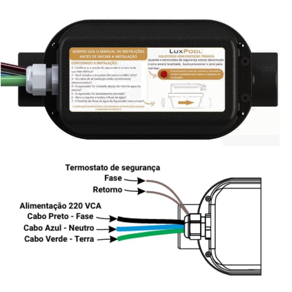 Aquecedor Elétrico de Passagem 20kw para Piscinas até 40 Mil Litros com Controlador de Temperatura - 5