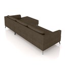 Ver imagem 6 de Sofá Bipartido Sala de Estar Kiara 292cm Chaise Direito Pés de Ferro Couro Marrom Manchado G52 - Gra