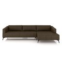Ver imagem 7 de Sofá Bipartido Sala de Estar Kiara 292cm Chaise Direito Pés de Ferro Couro Marrom Manchado G52 - Gra