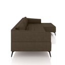 Ver imagem 5 de Sofá Bipartido Sala de Estar Kiara 292cm Chaise Direito Pés de Ferro Couro Marrom Manchado G52 - Gra