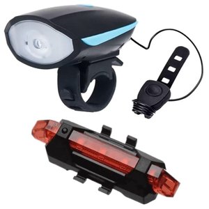 Kit Bike Farol Lanterna + Sinalizador traseiro Recarregável