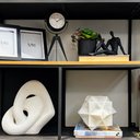 Ver imagem 2 de Escultura Geométrica Decorativa Branca 17cm Resina G