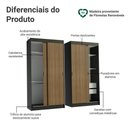 Ver imagem 4 de Conjunto 2 Guarda Roupas Casal Tokio 4 Portas de Correr MDP Preto-Rustic Madesa