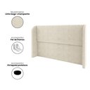 Ver imagem 2 de Cabeceira Casal Estofada Ideal para Cama King 190cm Linho - Bege