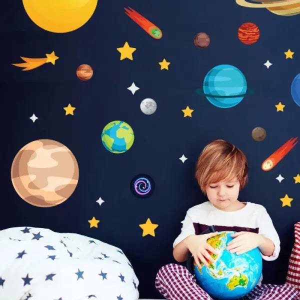 Adesivo de Parede Infantil Espaço Sistema Solar - 3