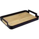 Ver imagem 1 de Bandeja Decorativa para Servir Home&co Fundo em Madeira Metal 6x35x35cm Preto