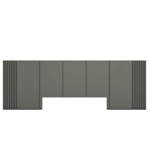 Cabeceira Cama Queen Ripada 3,50m Czs 100% Mdf Casa Lar Cor:cinza Sagrado
