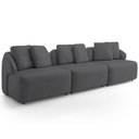 Ver imagem 2 de Sofá 3 Lugares para Sala de Estar Living 228cm Arlo F04 Veludo Grafite - Lyam Decor