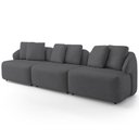 Ver imagem 6 de Sofá 3 Lugares para Sala de Estar Living 228cm Arlo F04 Veludo Grafite - Lyam Decor