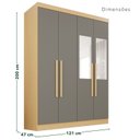 Ver imagem 6 de Guarda-Roupa de Canto Modulado com Espelho 9 Portas 4 Gavetas França