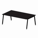 Ver imagem 2 de Mesa de Reunião Retangular 6 Lugares MDP 210cm Preto F5 Office