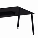 Ver imagem 3 de Mesa de Reunião Retangular 6 Lugares MDP 210cm Preto F5 Office