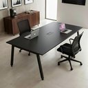 Ver imagem 6 de Mesa de Reunião Retangular 6 Lugares MDP 210cm Preto F5 Office