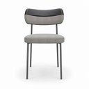 Ver imagem 5 de Kit 6 Cadeiras Sala de Jantar Lisa Pés Preto Linho/PU Cinza/Preto m² - Monari Design