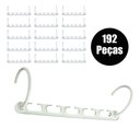 Ver imagem 3 de Suporte Cabideiro Organizador de Roupas 192 Peças Multifuncional Compacto Espaço Closet Divisoria