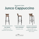 Ver imagem 3 de Kit 4 Banquetas 80cm para Balcão Ilha Bancada Área Gourmet Encosto em Junco Banco Itagold