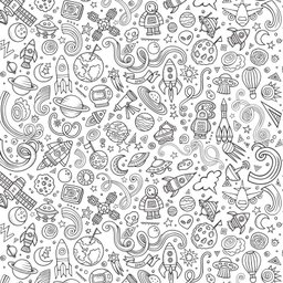 Papel de Parede Desenho para Colorir Space 2,70x0,57m - 1