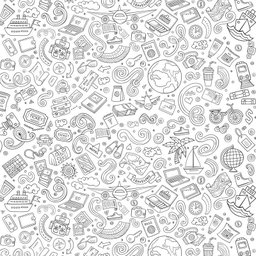 Papel de Parede Desenho para Colorir Travel 2,70x0,57m - 1