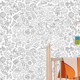 Papel de Parede Desenho para Colorir Travel 2,70x0,57m - 3