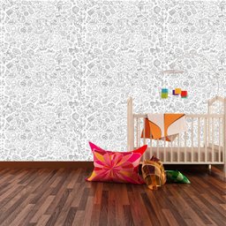 Papel de Parede Desenho para Colorir Travel 2,70x0,57m - 2