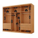 Ver imagem 4 de Guarda Roupa Casal França 100% MDF 6 Portas e 6 Gavetas Marrom/Marromle/Off White