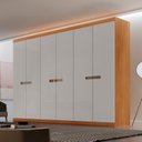Ver imagem 1 de Guarda Roupa Casal França 100% MDF 6 Portas e 6 Gavetas Marrom/Marromle/Off White